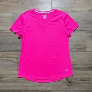 Reel Legends Womens V-Neck Freeline Short Sleeve Shirt‎ Size Medium Hot Pink